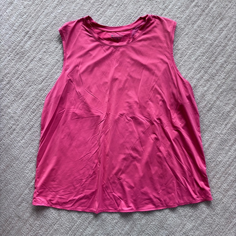 Athleta Pink Performance Tank Top Flowy Workout Shirt 1X XL